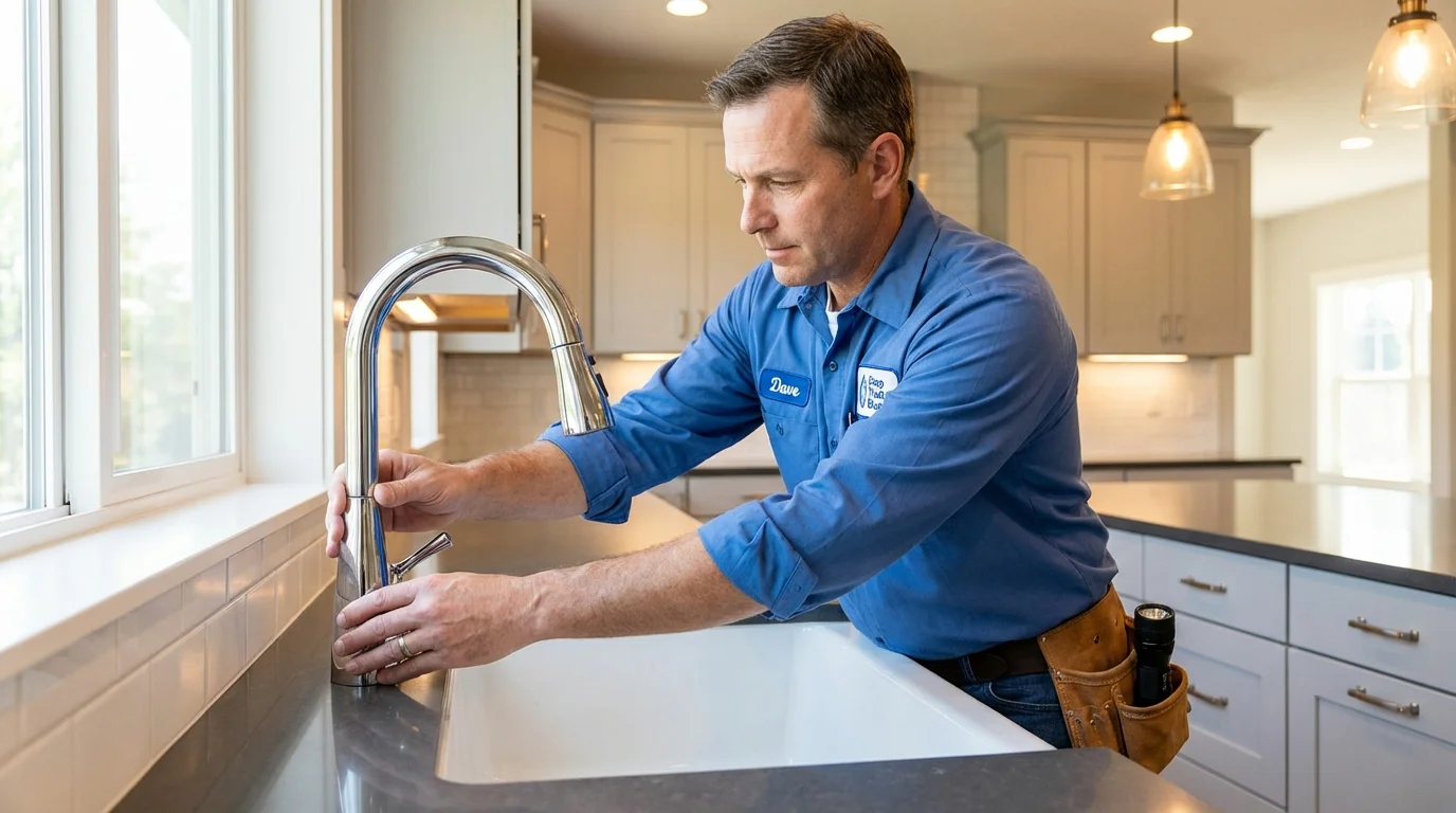 Kitchen faucet installation by Johns Plumbing LLC in Minerva